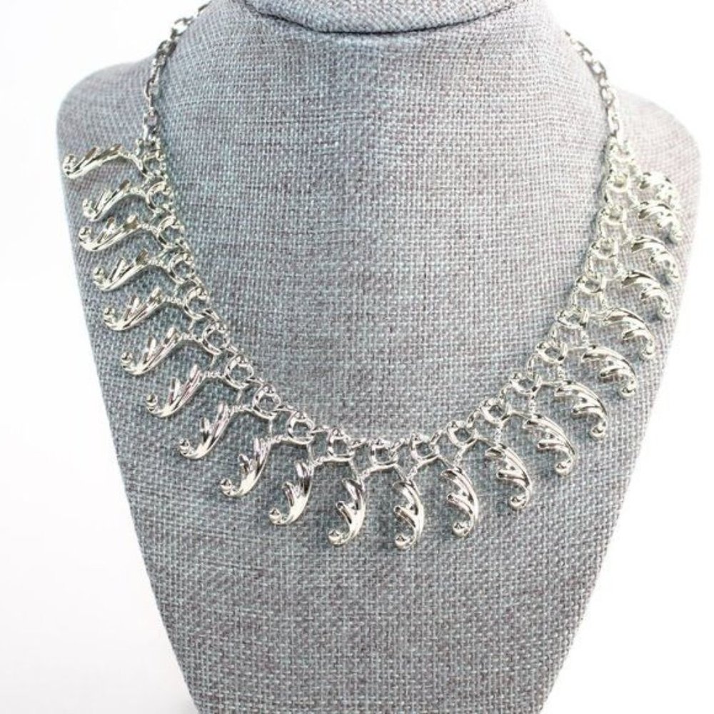 VTG Sarah Conventry Silver Metal Rolo Chain Princess Length with Filigree Charms - Picture 2 of 8